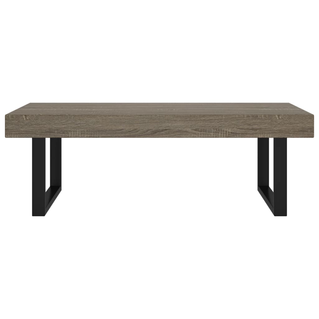 Mesa de centro 120x60x40 cm MDF e ferro cinzento e preto