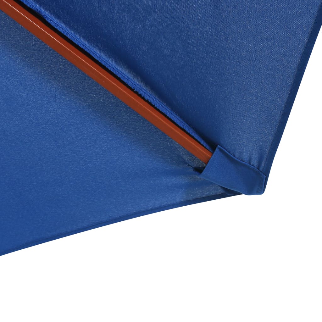 Guarda-sol com mastro de madeira 300x258 cm azul