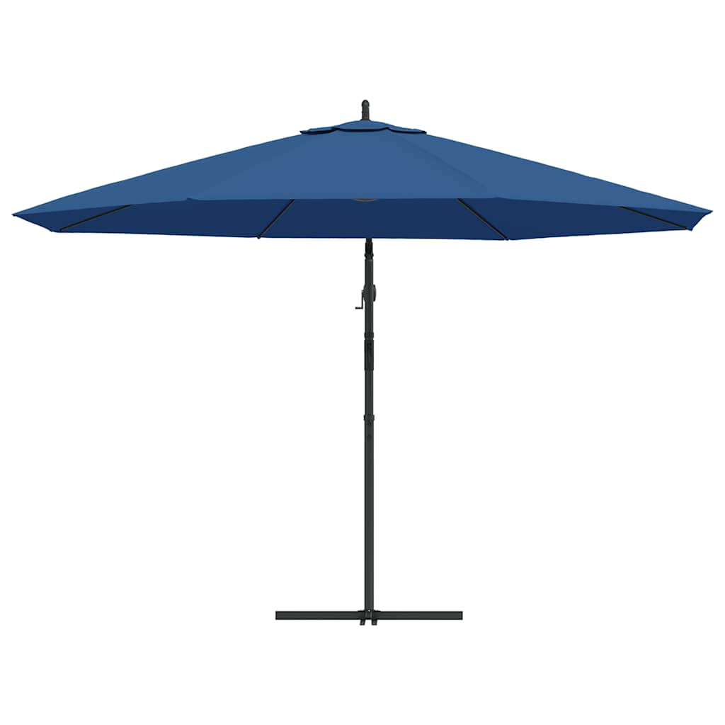 Guarda-sol de jardim cantilever c/ poste alumínio 350 cm azul