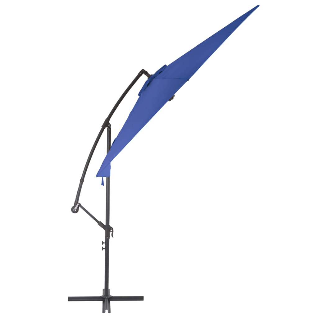 Guarda-sol de jardim cantilever c/ poste alumínio 300 cm azul