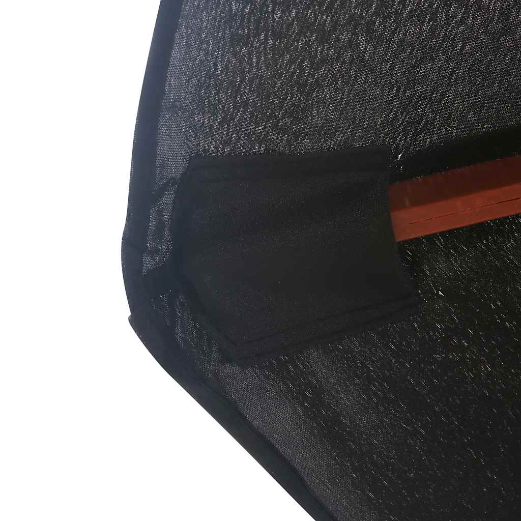 Guarda-sol de exterior c/ poste de madeira 350 cm preto