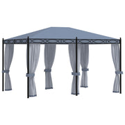 Gazebo com proteções em rede 3x4 m aço antracite