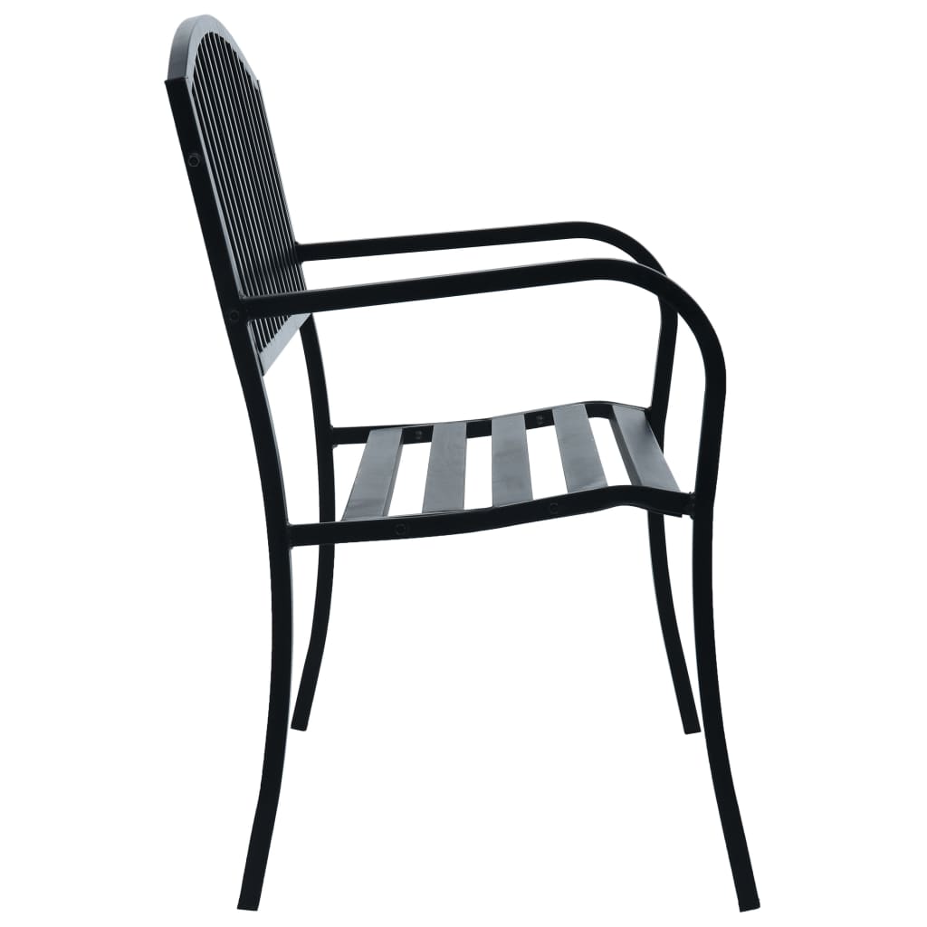 Banco jardim 125 cm aço preto