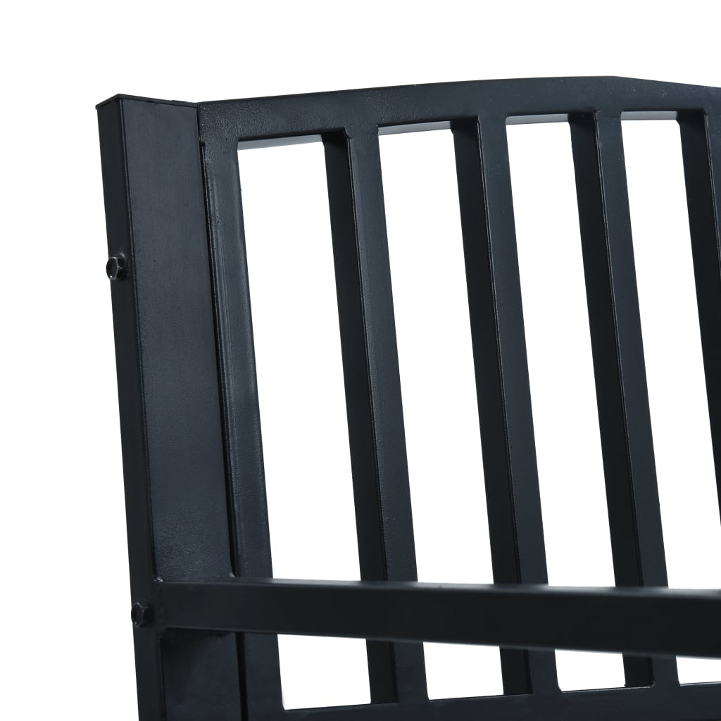 Banco jardim 125 cm aço preto
