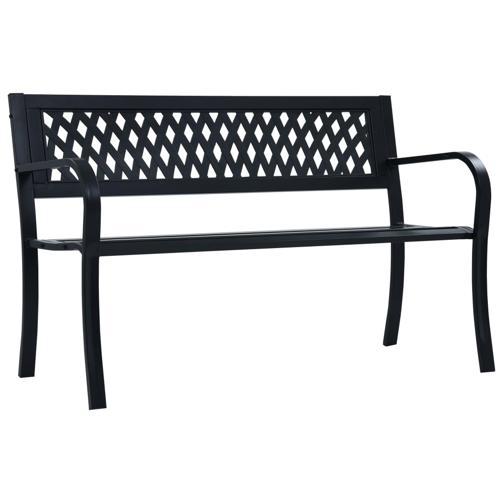 Banco jardim 125 cm aço preto