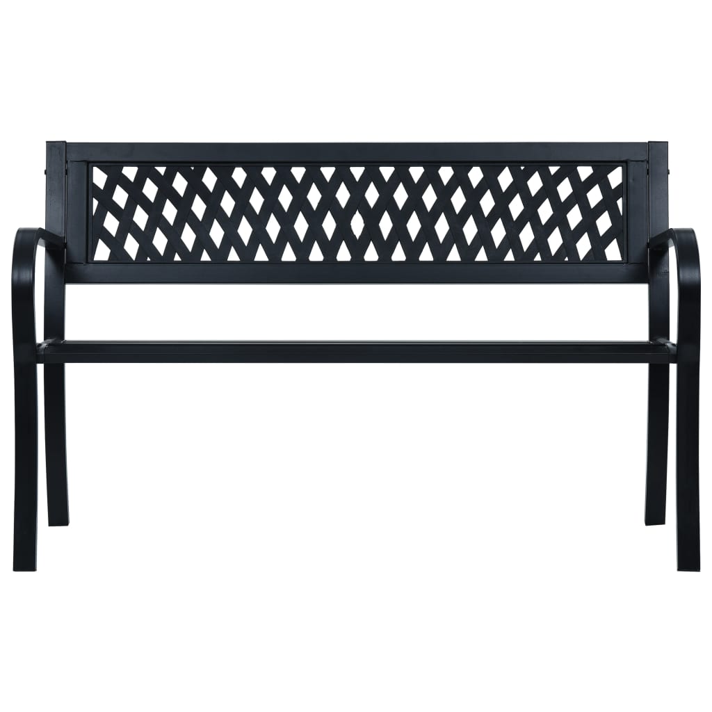 Banco jardim 125 cm aço preto