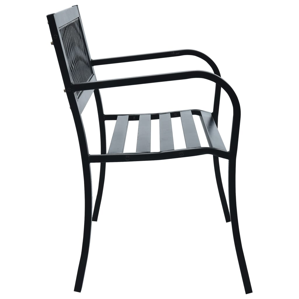 Banco jardim 125 cm aço preto
