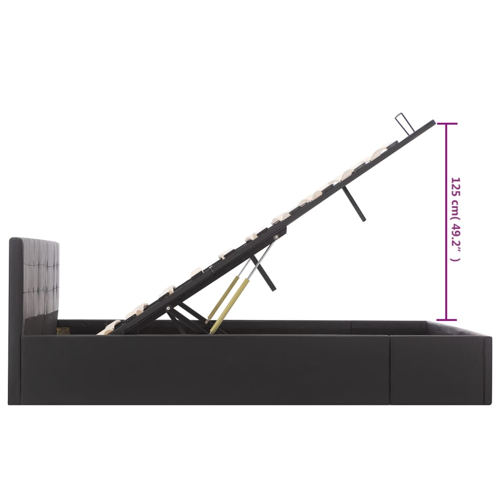 Cama hidráulica c/ arrumação 160x200cm couro artificial branco