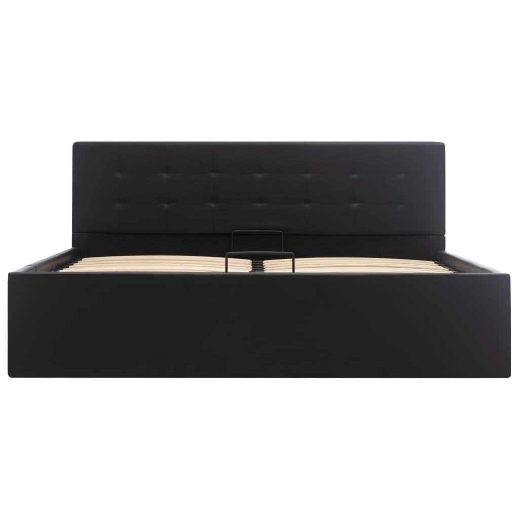 Cama hidráulica c/ arrumação 160x200cm couro artificial branco