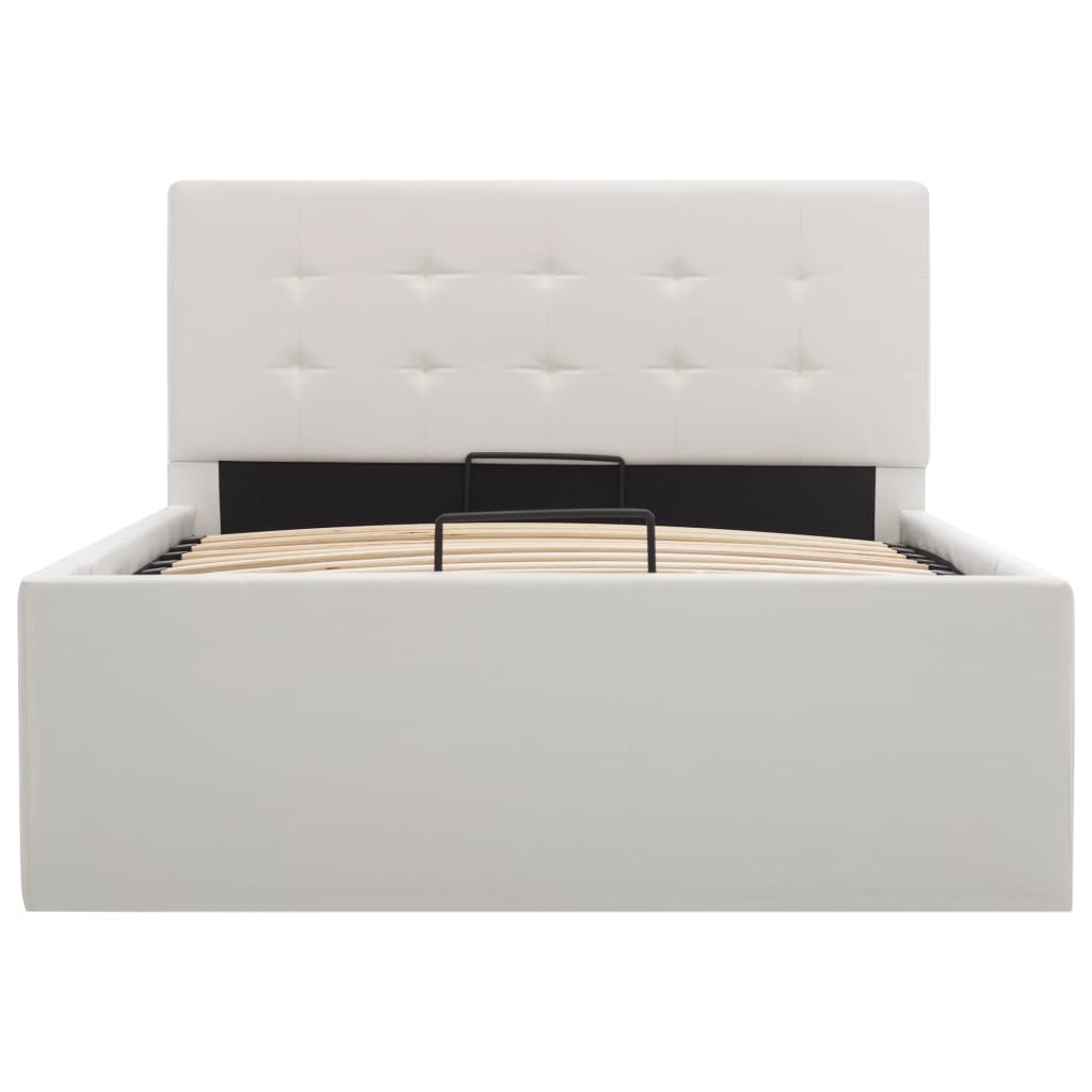 Cama hidráulica c/ arrumação 100x200cm couro artificial cinza