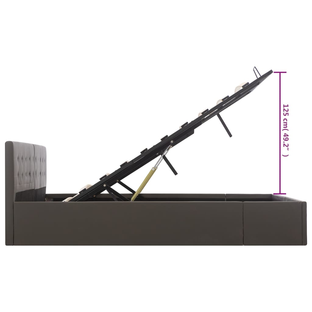 Cama hidráulica c/ arrumação 180x200cm couro artificial branco