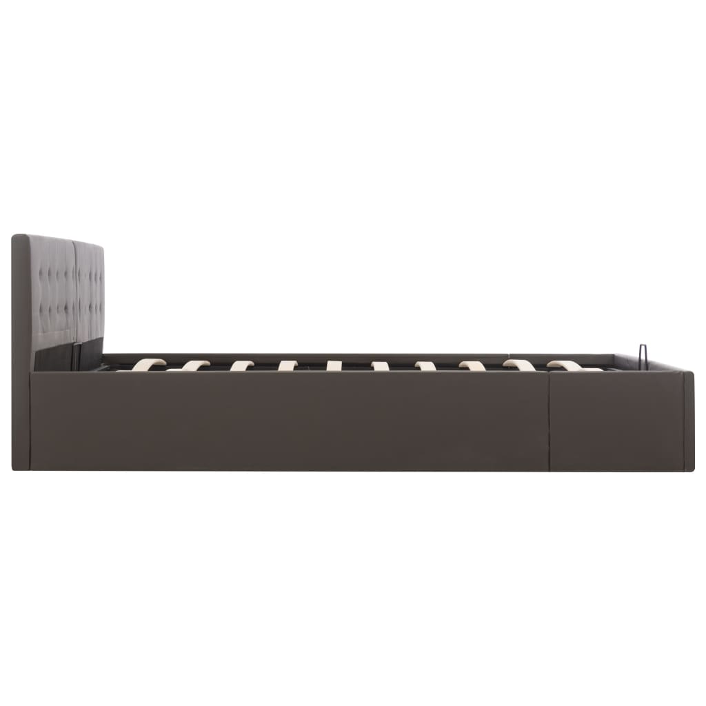 Cama hidráulica c/ arrumação 180x200cm couro artificial branco