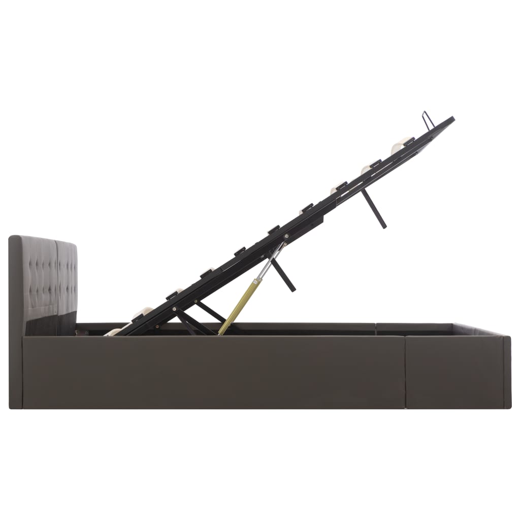 Cama hidráulica c/ arrumação 180x200cm couro artificial branco