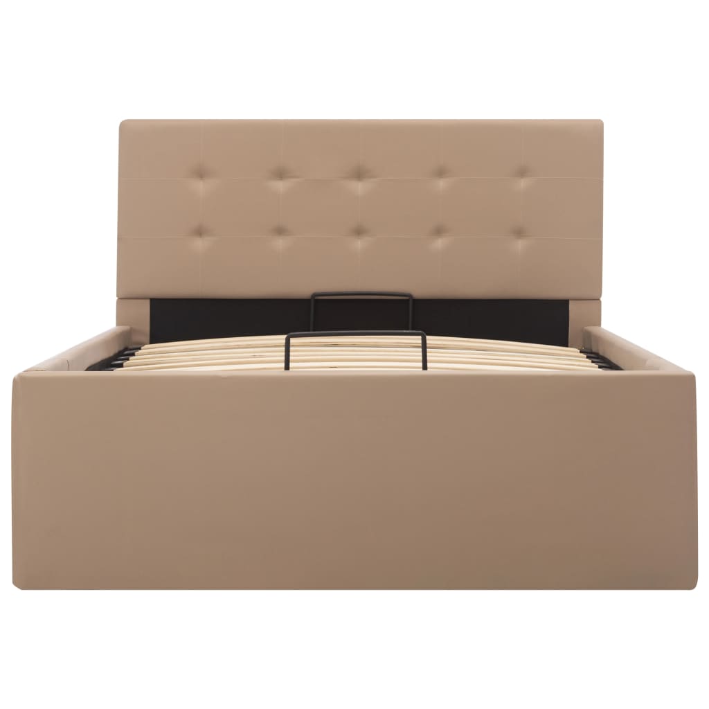 Cama hidráulica c/ arrumação 90x200cm couro artificial branco