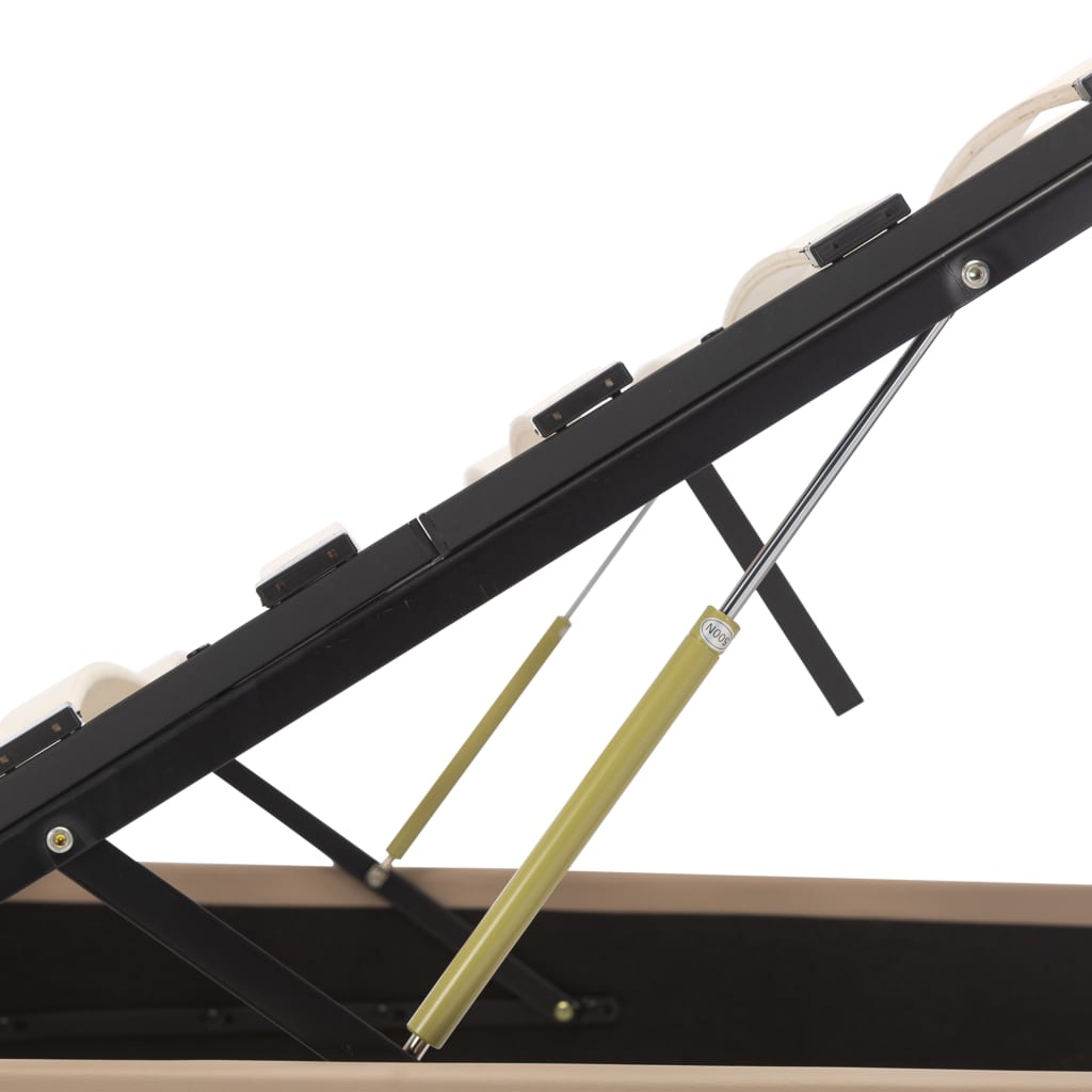 Cama hidráulica c/ arrumação 90x200cm couro artificial branco