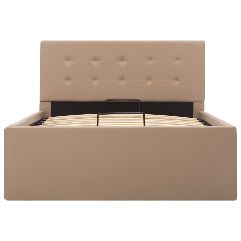 Cama hidráulica c/ arrumação 100x200cm couro artificial cinza