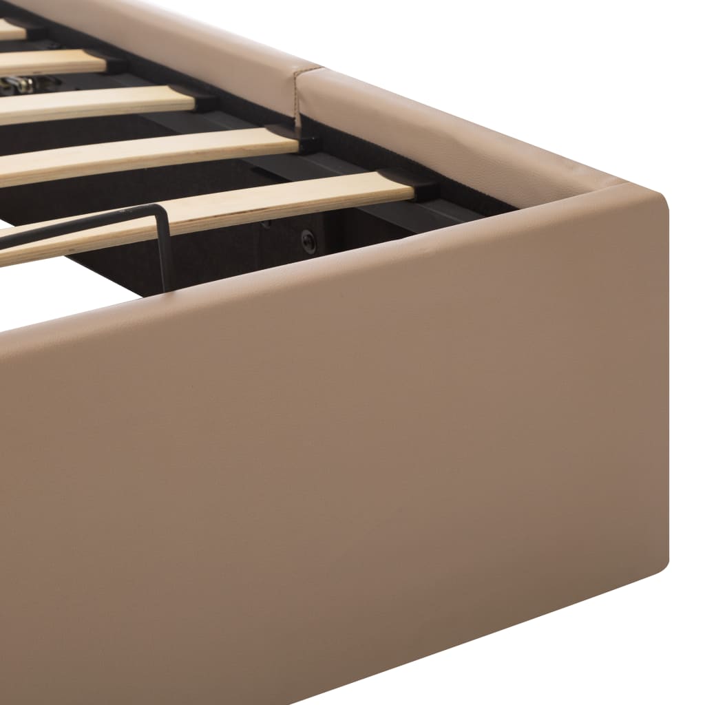 Cama hidráulica c/ arrumação 100x200cm couro artificial cinza