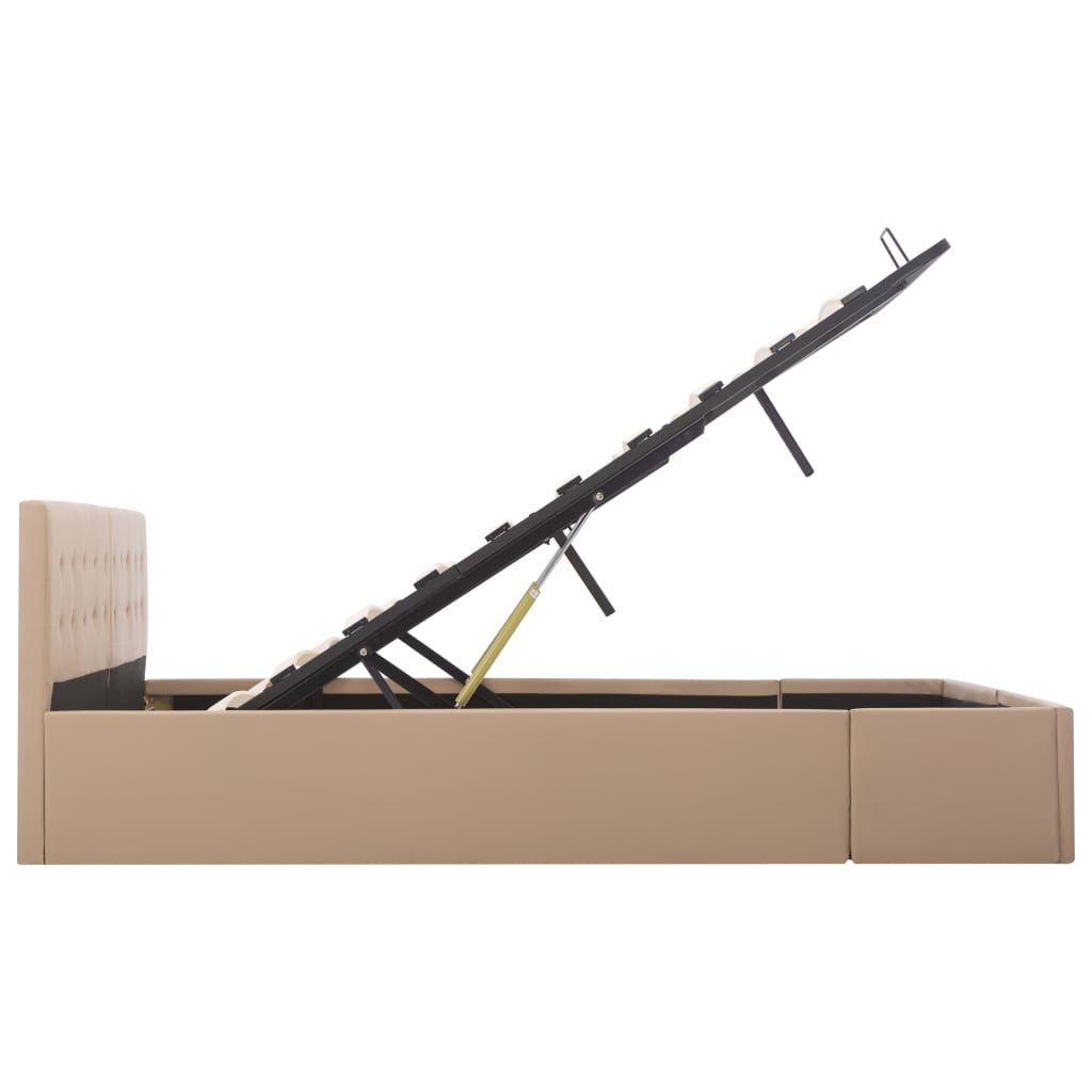 Cama hidráulica c/ arrumação 180x200cm couro artificial branco