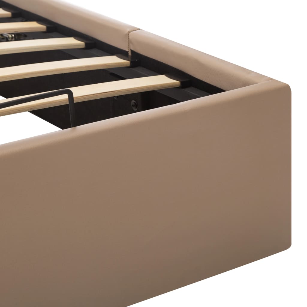 Cama hidráulica c/ arrumação 180x200cm couro artificial branco