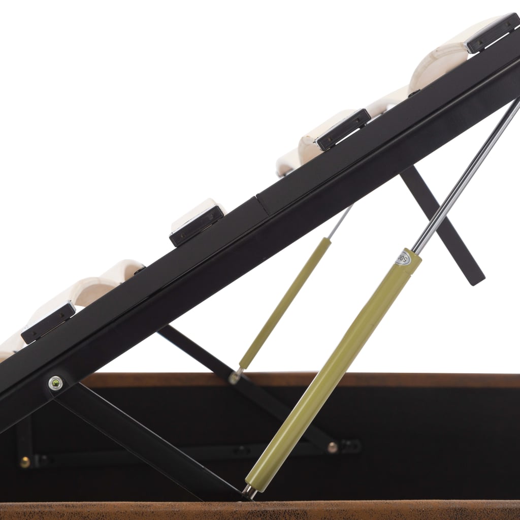 Cama hidráulica c/ arrumação 100x200cm tecido cinza-acastanhado