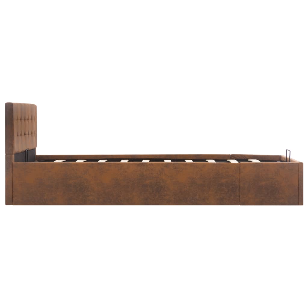 Cama hidráulica c/ arrumação 120x200cm tecido cinza-acastanhado