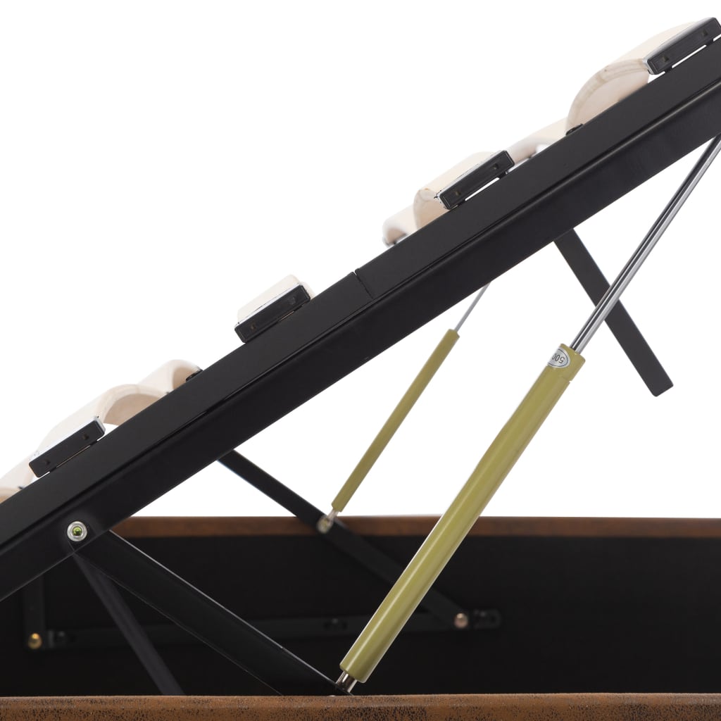 Cama hidráulica c/ arrumação 140x200cm tecido cinza-acastanhado