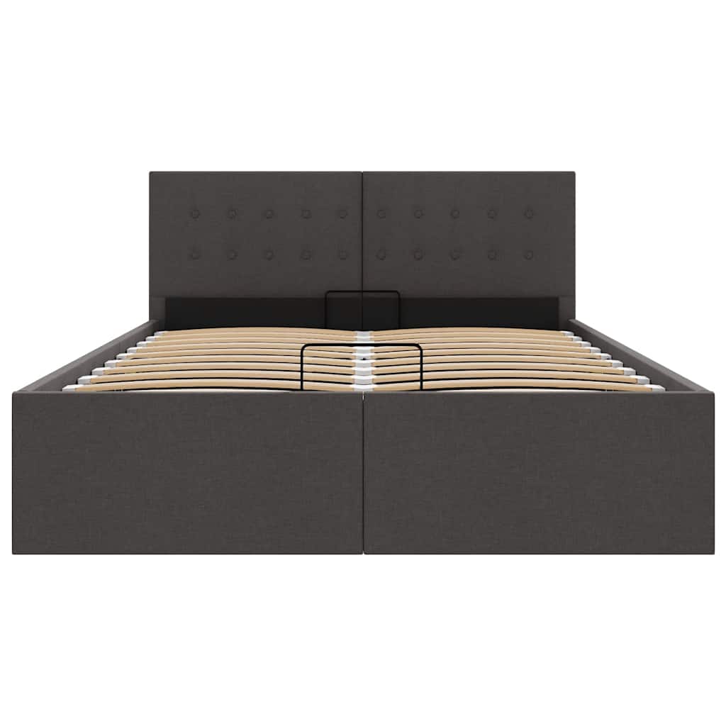 Cama hidráulica c/ arrumação 120x200cm tecido cinza-acastanhado