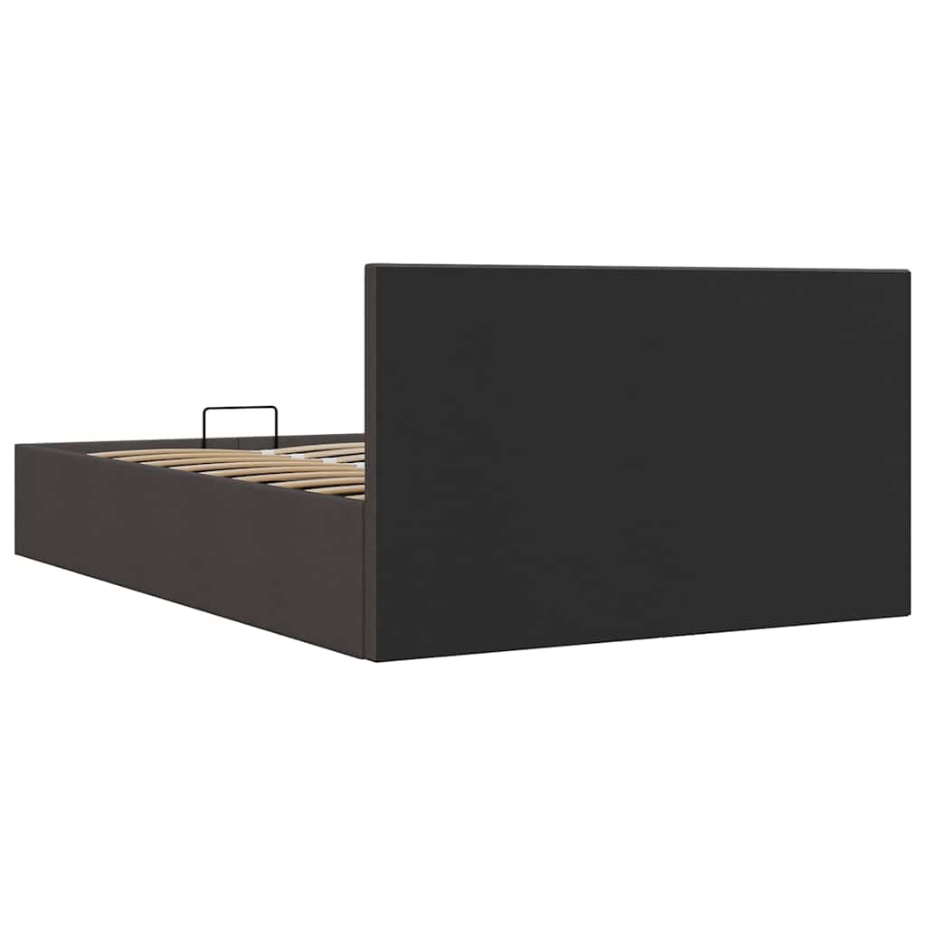 Cama hidráulica c/ arrumação 120x200cm tecido cinza-acastanhado