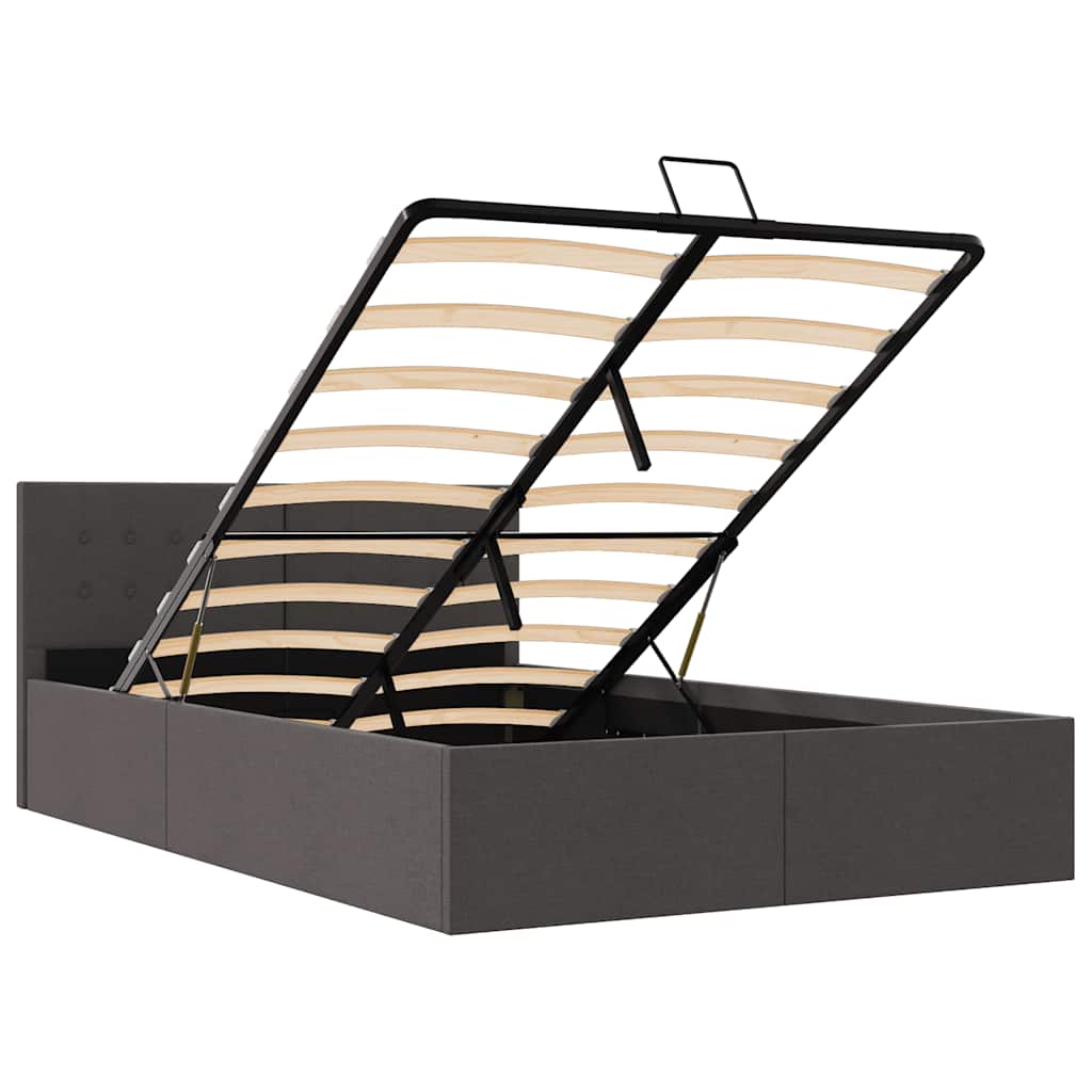 Cama hidráulica c/ arrumação 120x200cm tecido cinza-acastanhado