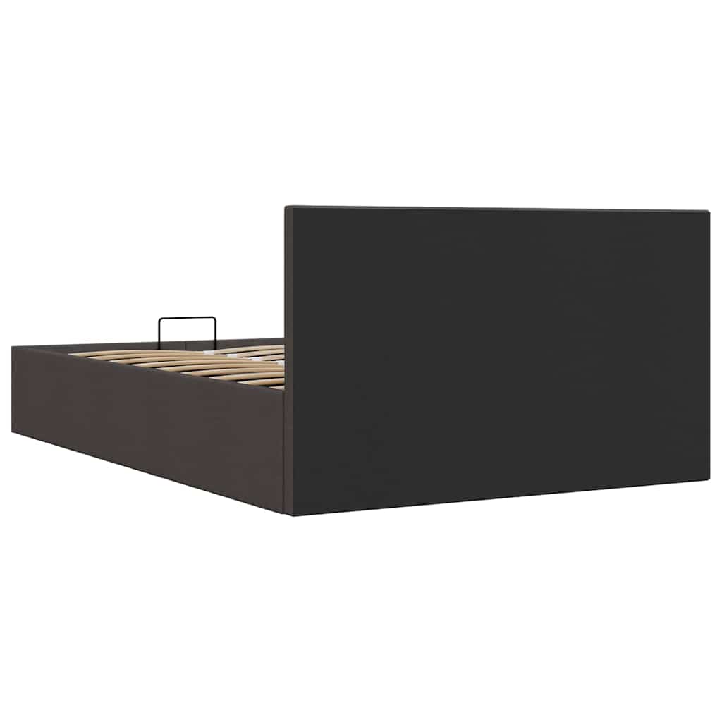 Cama hidráulica c/ arrumação 140x200cm tecido cinza-acastanhado