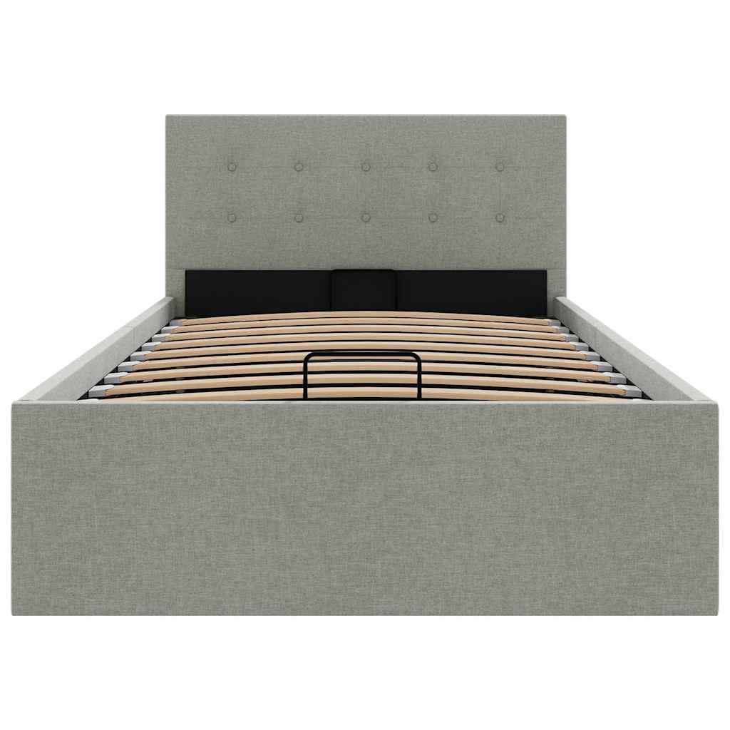 Cama hidráulica c/ arrumação 100x200cm tecido cinza-acastanhado