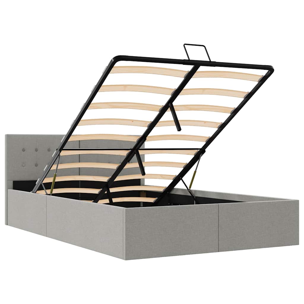 Cama hidráulica c/ arrumação 120x200cm tecido cinza-acastanhado