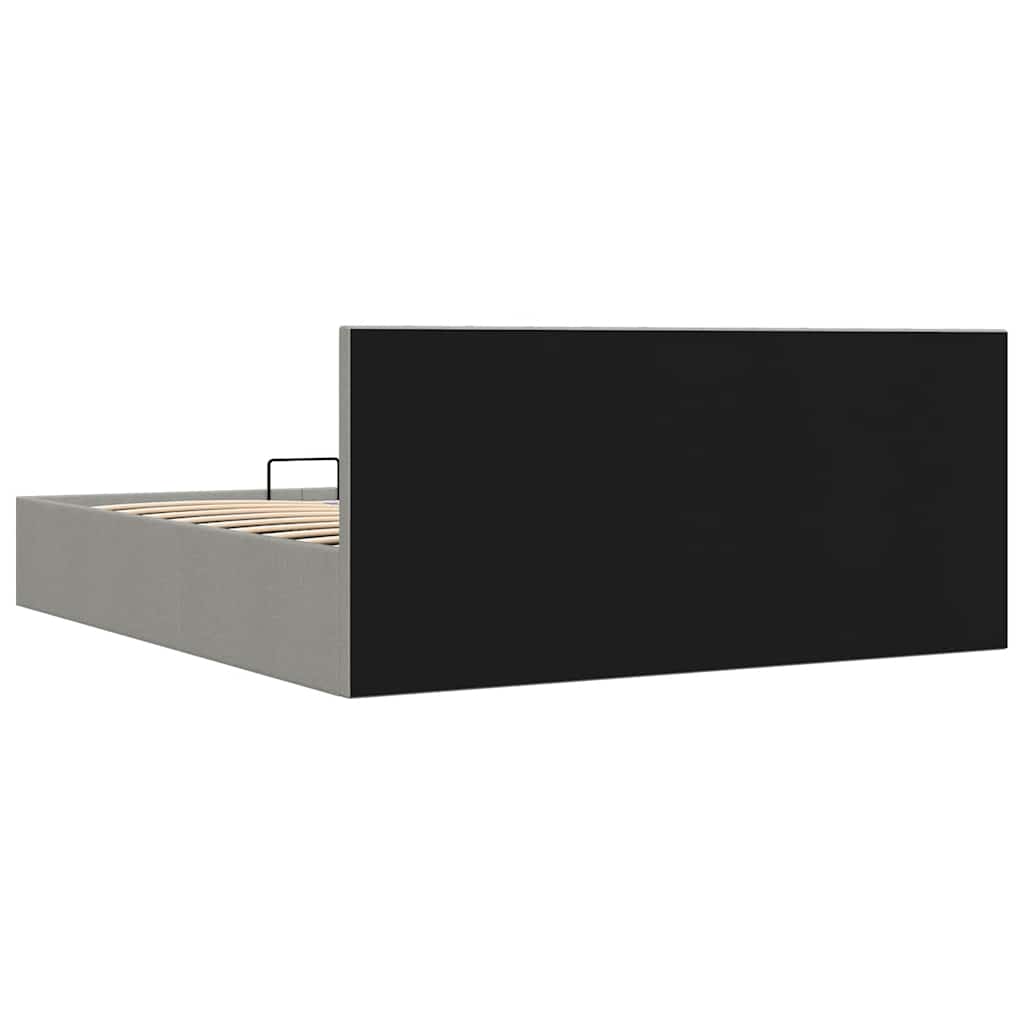 Cama hidráulica c/ arrumação 160x200cm tecido cinza-acastanhado