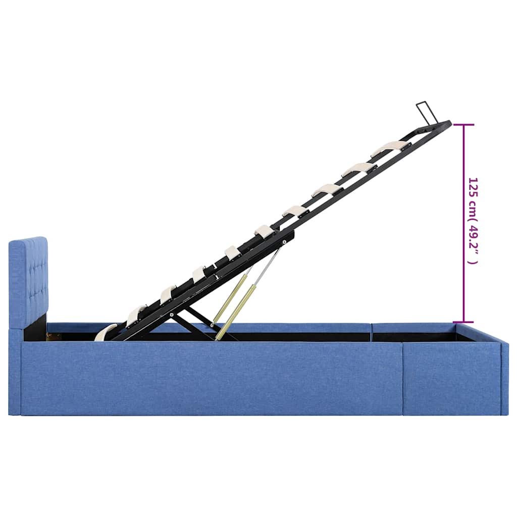 Cama hidráulica c/ arrumação 90x200cm tecido cinza-acastanhado