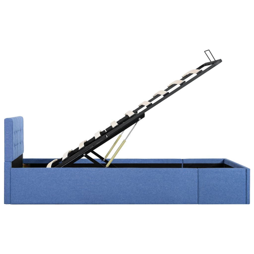 Cama hidráulica c/ arrumação 90x200cm tecido cinza-acastanhado