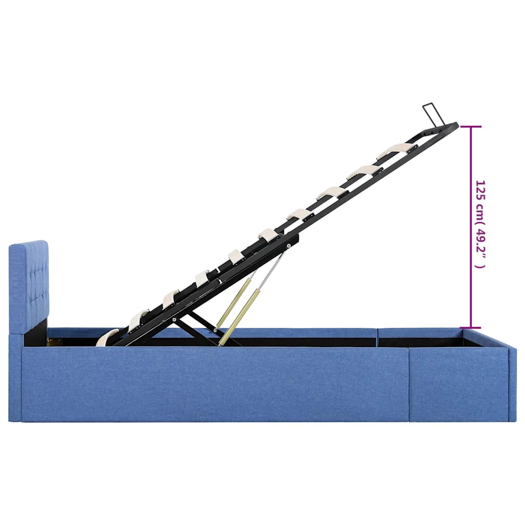 Cama hidráulica c/ arrumação 100x200cm tecido cinza-acastanhado