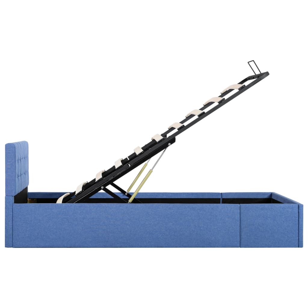 Cama hidráulica c/ arrumação 100x200cm tecido cinza-acastanhado