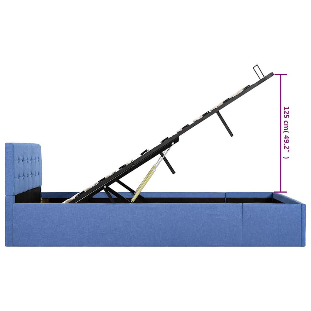 Cama hidráulica c/ arrumação 120x200cm tecido cinza-acastanhado