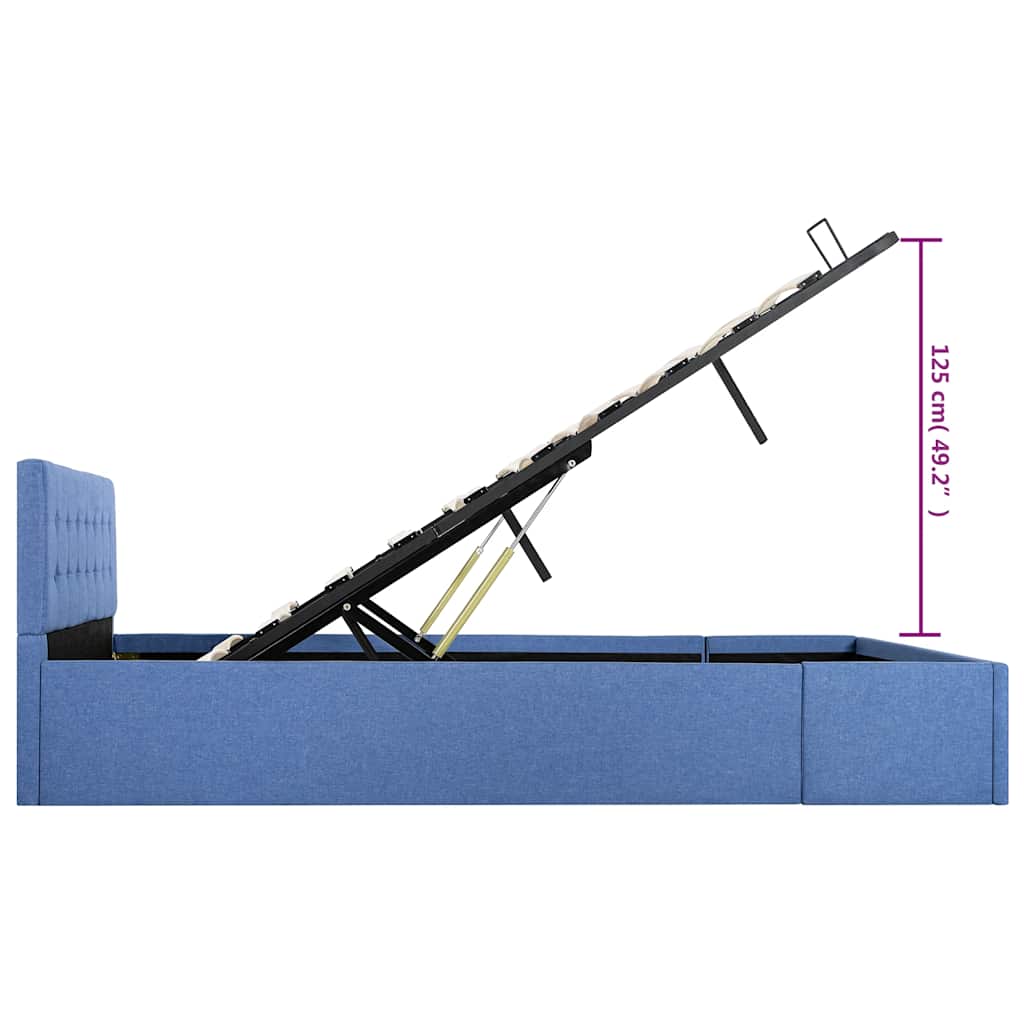 Cama hidráulica c/ arrumação 140x200cm tecido cinza-acastanhado