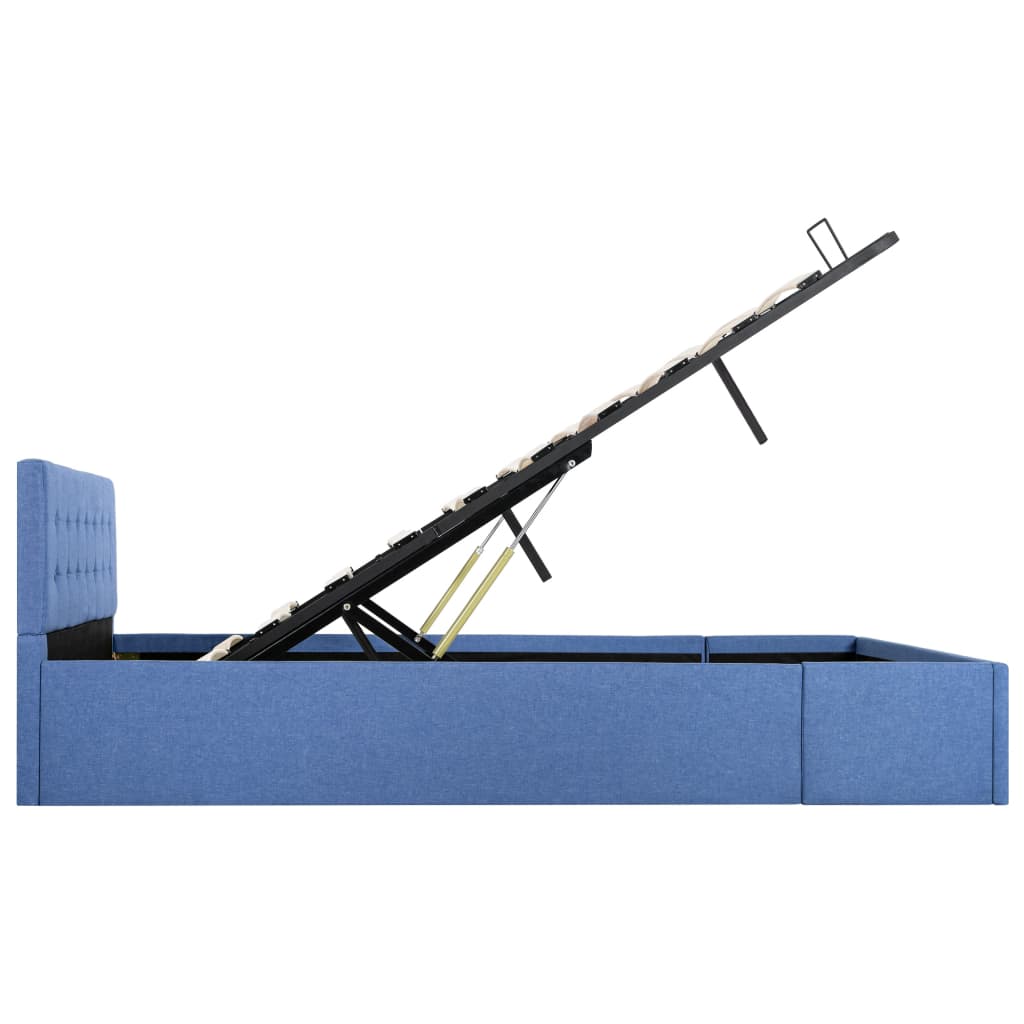 Cama hidráulica c/ arrumação 140x200cm tecido cinza-acastanhado