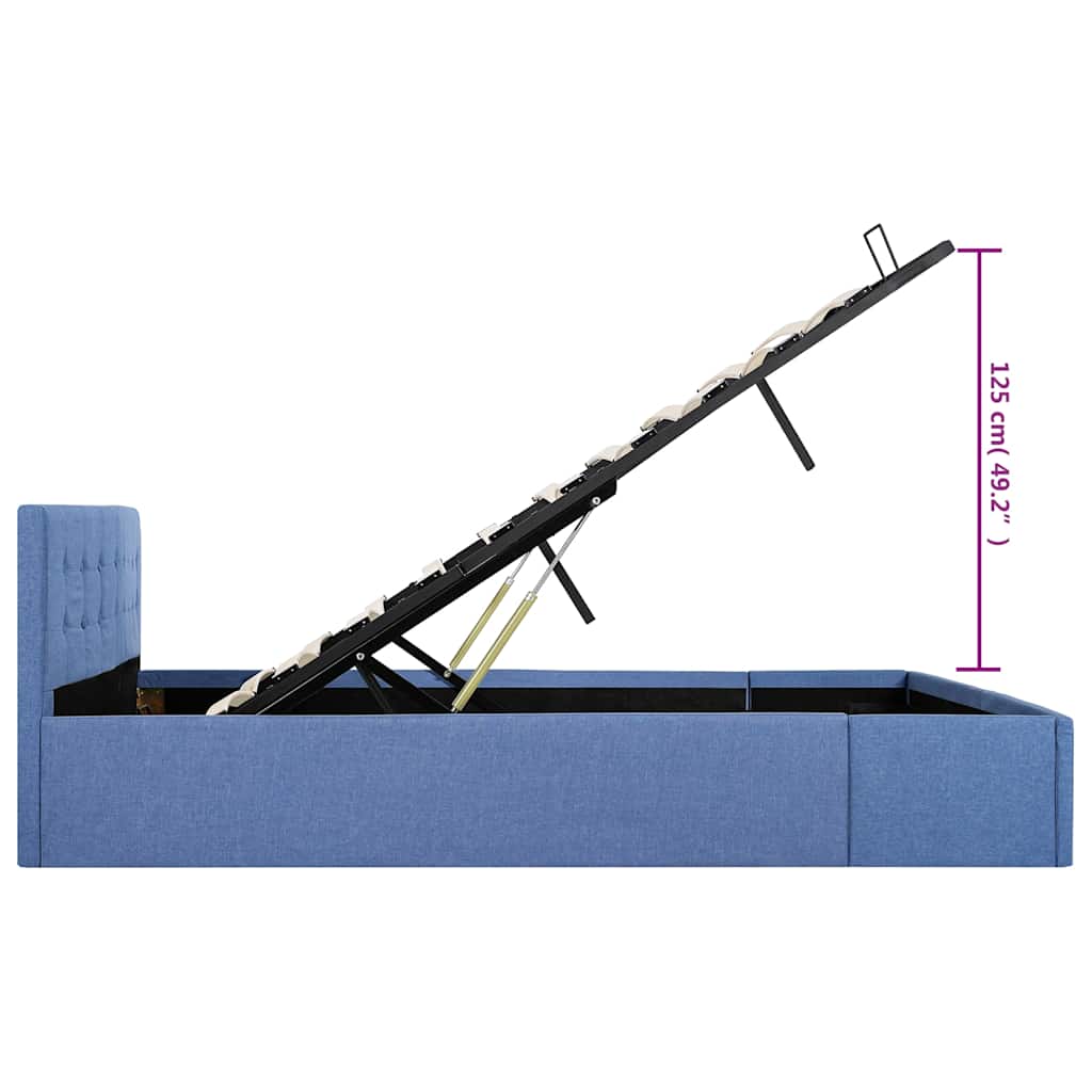 Cama hidráulica c/ arrumação 160x200cm tecido cinza-acastanhado