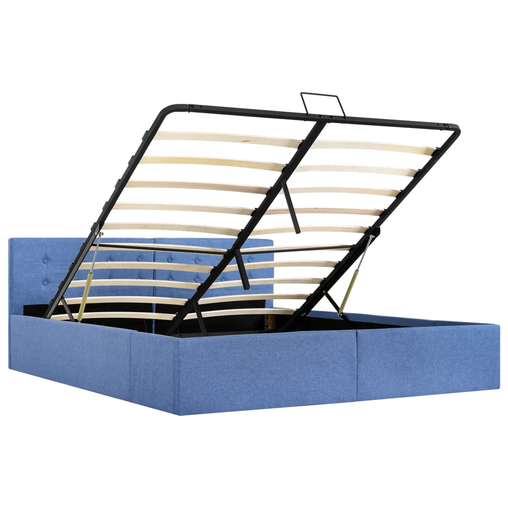 Cama hidráulica c/ arrumação 160x200cm tecido cinza-acastanhado