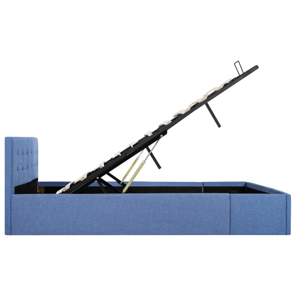 Cama hidráulica c/ arrumação 160x200cm tecido cinza-acastanhado