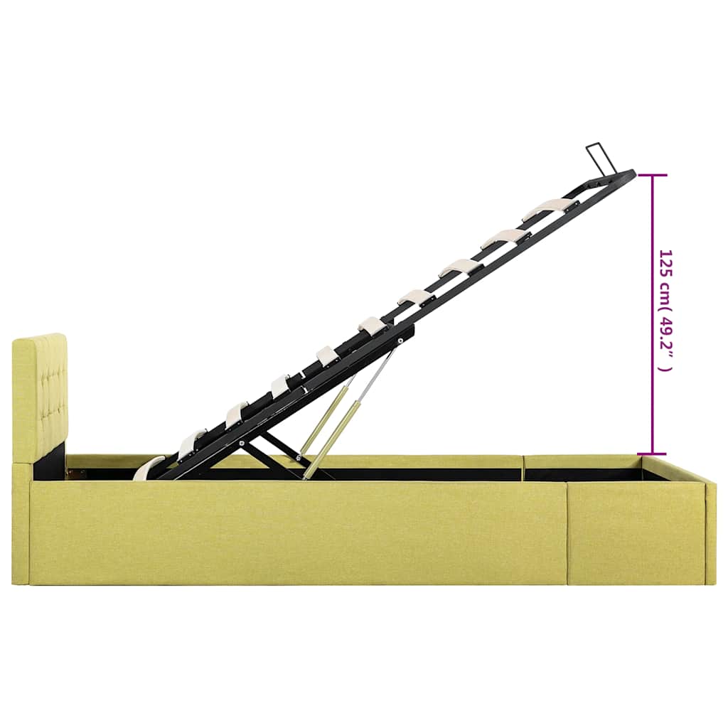 Cama hidráulica c/ arrumação 90x200cm tecido cinza-acastanhado