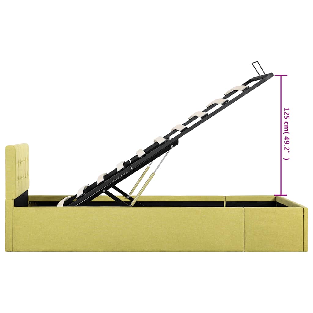Cama hidráulica c/ arrumação 100x200cm tecido cinza-acastanhado