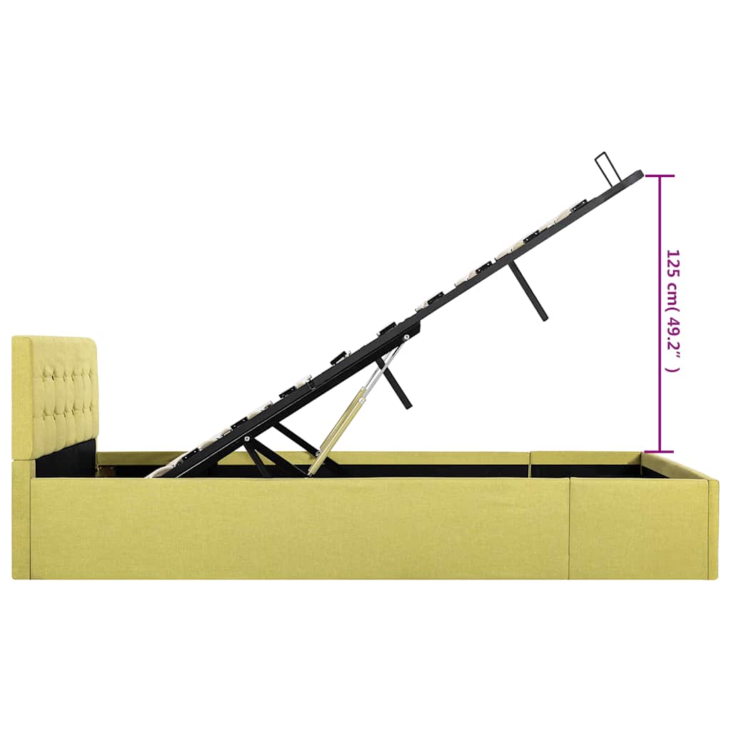 Cama hidráulica c/ arrumação 120x200cm tecido cinza-acastanhado