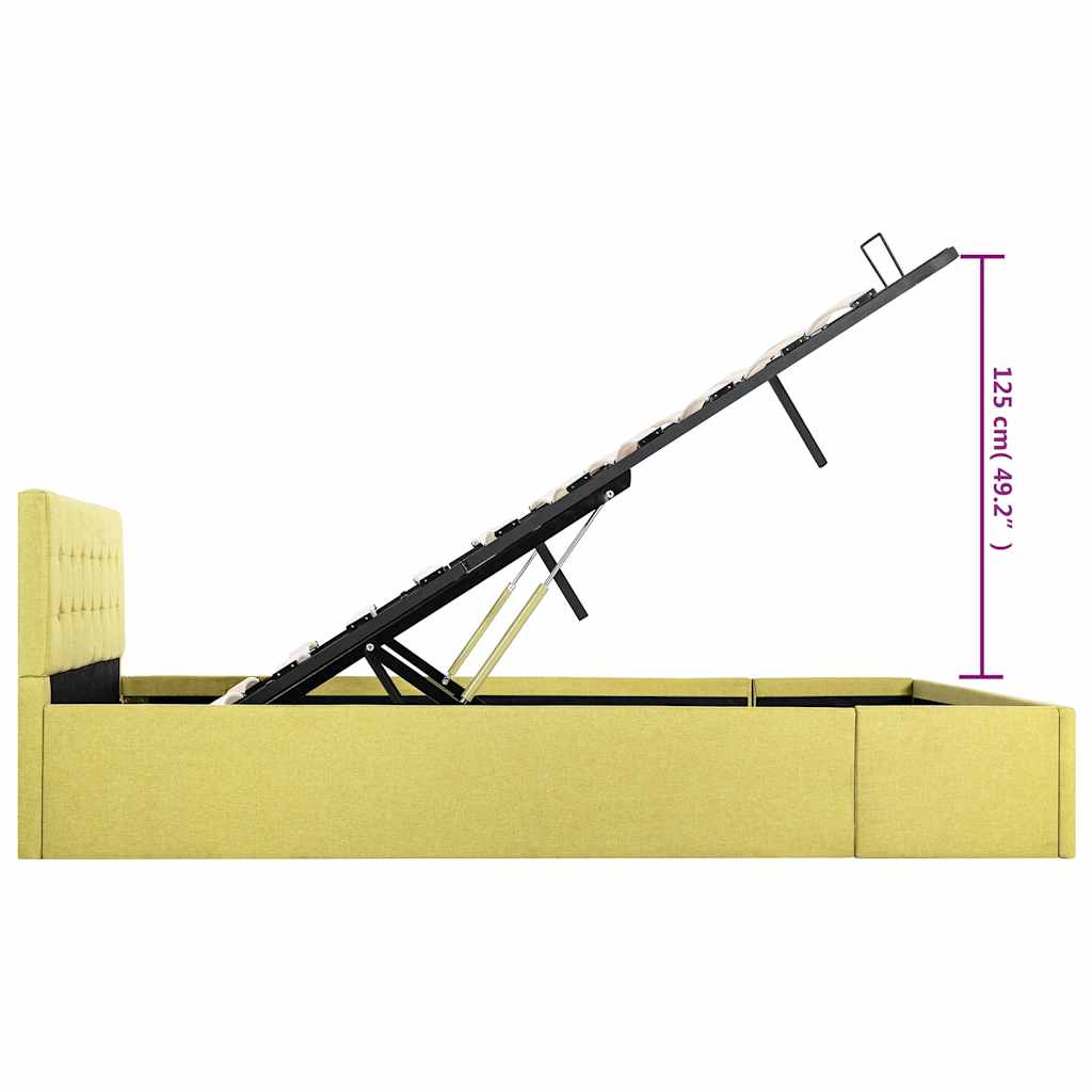 Cama hidráulica c/ arrumação 140x200cm tecido cinza-acastanhado