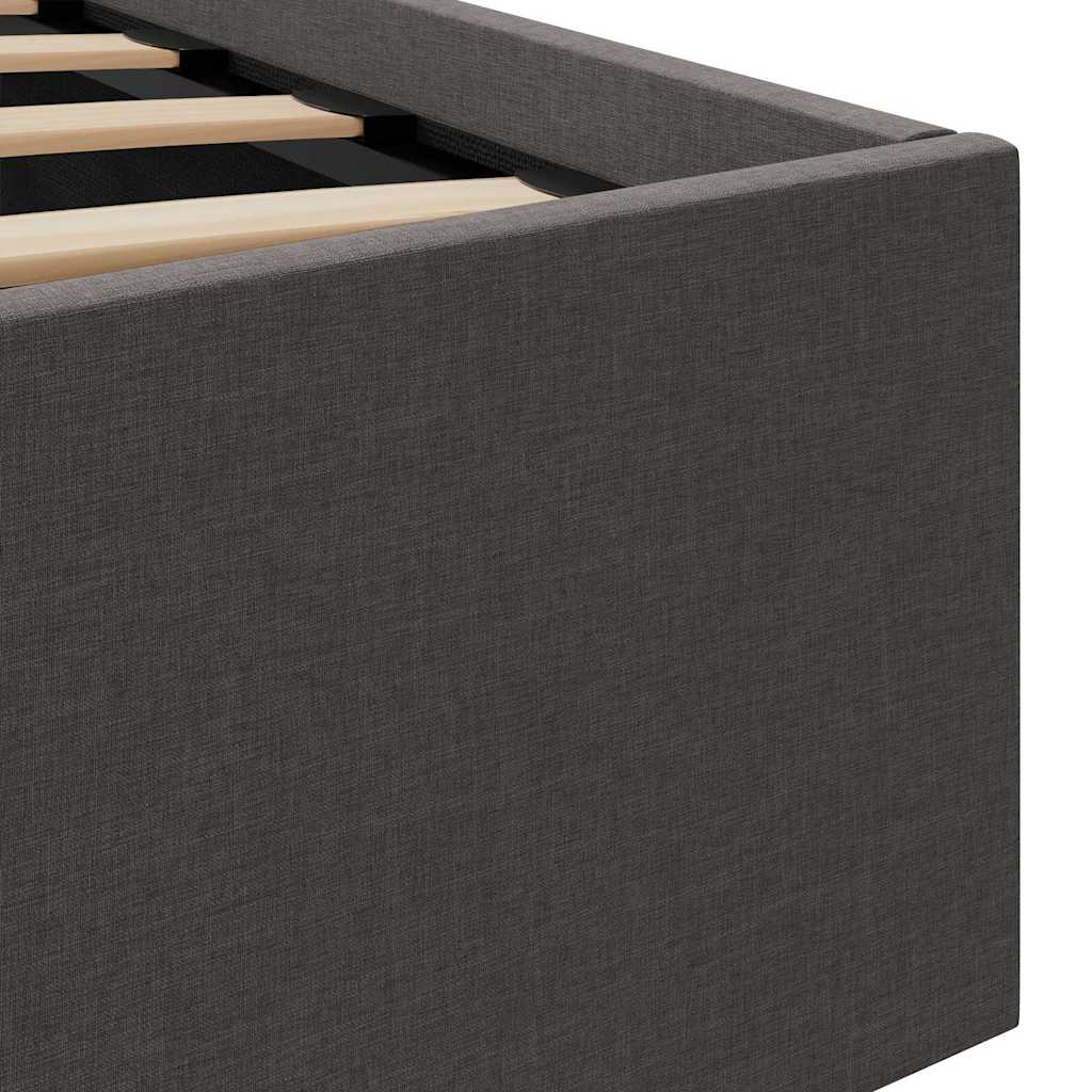 Cama hidráulica c/ arrumação LED 180x200cm tecido cinza-escuro