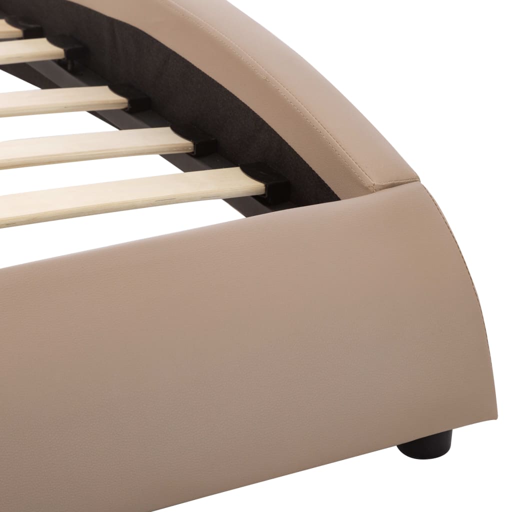 Estrutura cama c/ LEDs 180x200cm couro artificial preto/branco