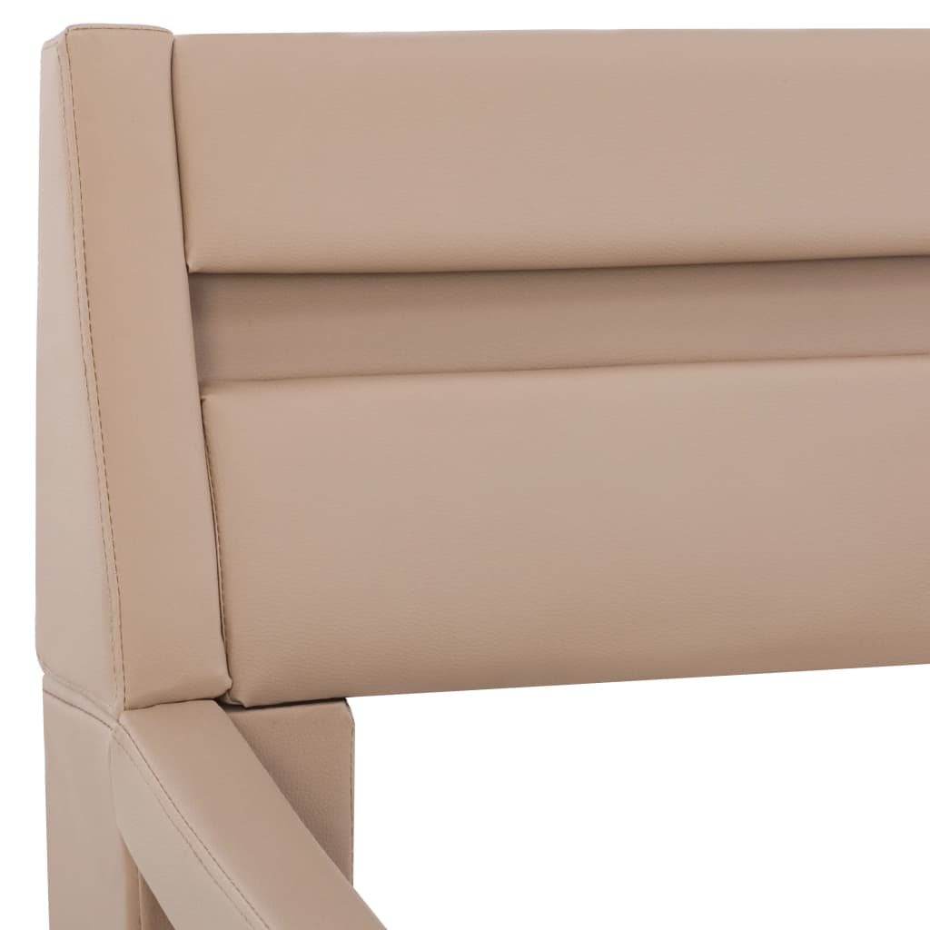 Estrutura cama c/ LEDs 180x200cm couro artificial preto/branco